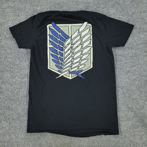 Attack On Titan Shirt Men Medium Black Anime Graphic Tee Crew Neck Short Sleeve - Picture 7 of 13